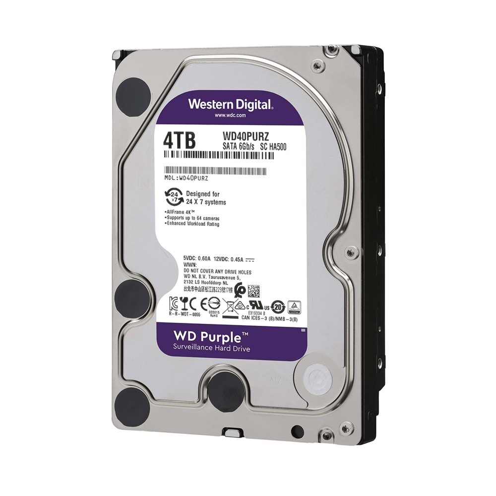 WD PURPLE 4TB 256MB SATA3 180TB/Y 7/24