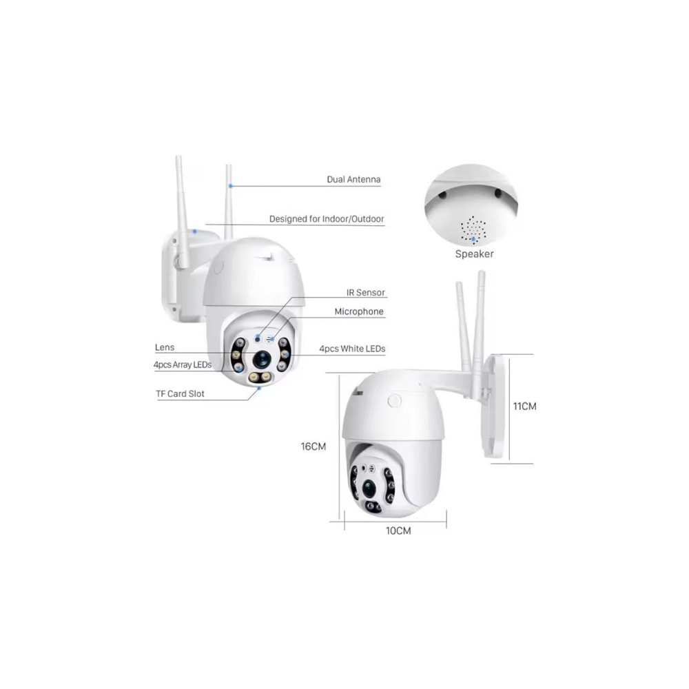 APRONX APX-WP70 3MP 2.8mm 8 LED PTZ KAMERA