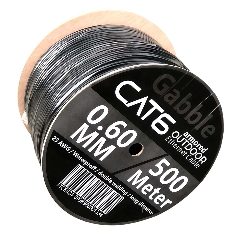 GABBLE FTP 23AWG 500M DIŞ ORTAM CAT6 SİYAH - 0.60mm