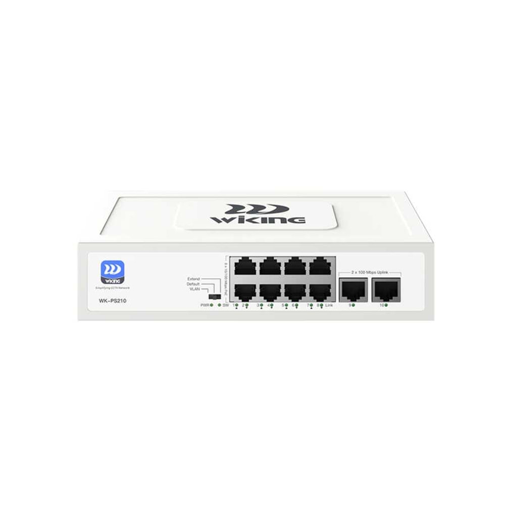 Wİ-TEK WIKING WK-PS210 8 PORT MEGABİT + 2 PORT MEGABİT UPLİNK POE SWİTCH 8P2U