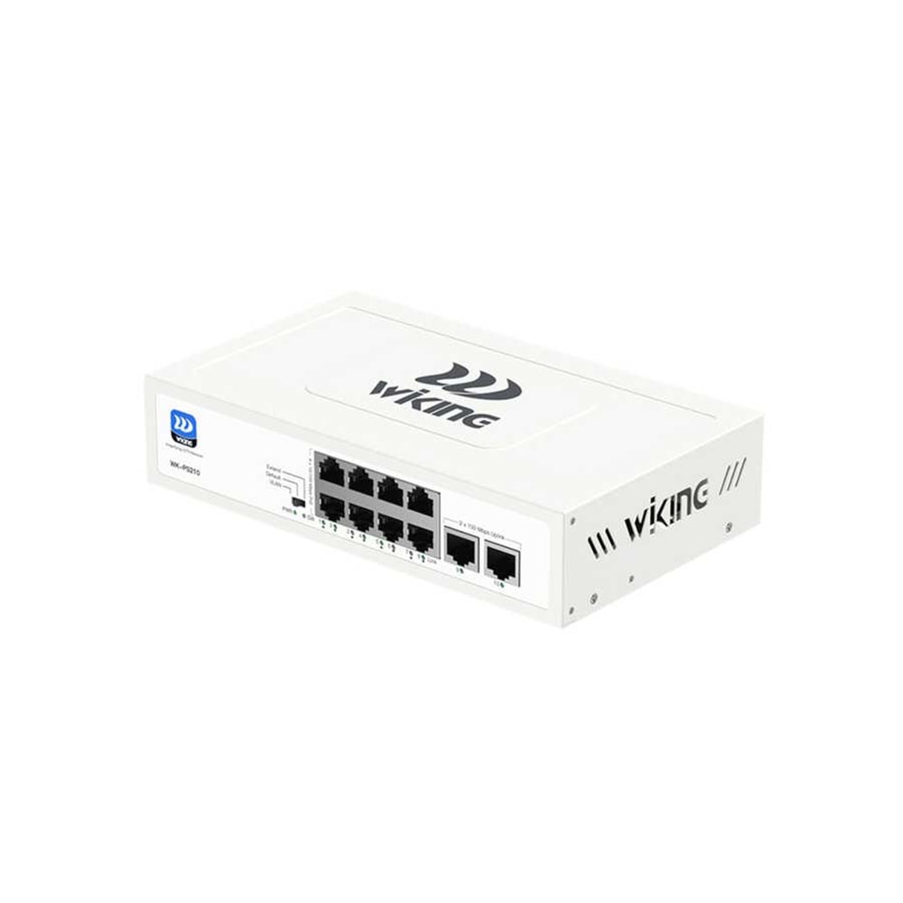 Wİ-TEK WIKING WK-PS210 8 PORT MEGABİT + 2 PORT MEGABİT UPLİNK POE SWİTCH 8P2U