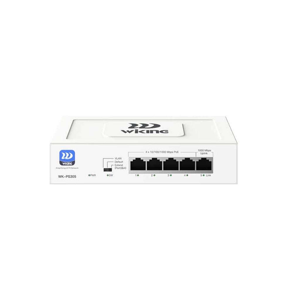 Wİ-TEK WIKING WK-PS305 4 PORT GİGABİT + 2 PORT GİGABİT UPLİNK POE SWİTCH 4GP2GU