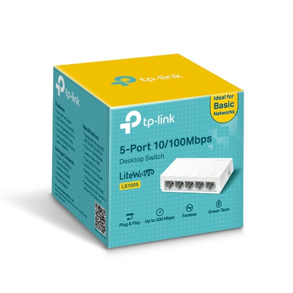 TP-LİNK LS1005 5 PORT DESKTOP SWİTCH 10/100Mbps