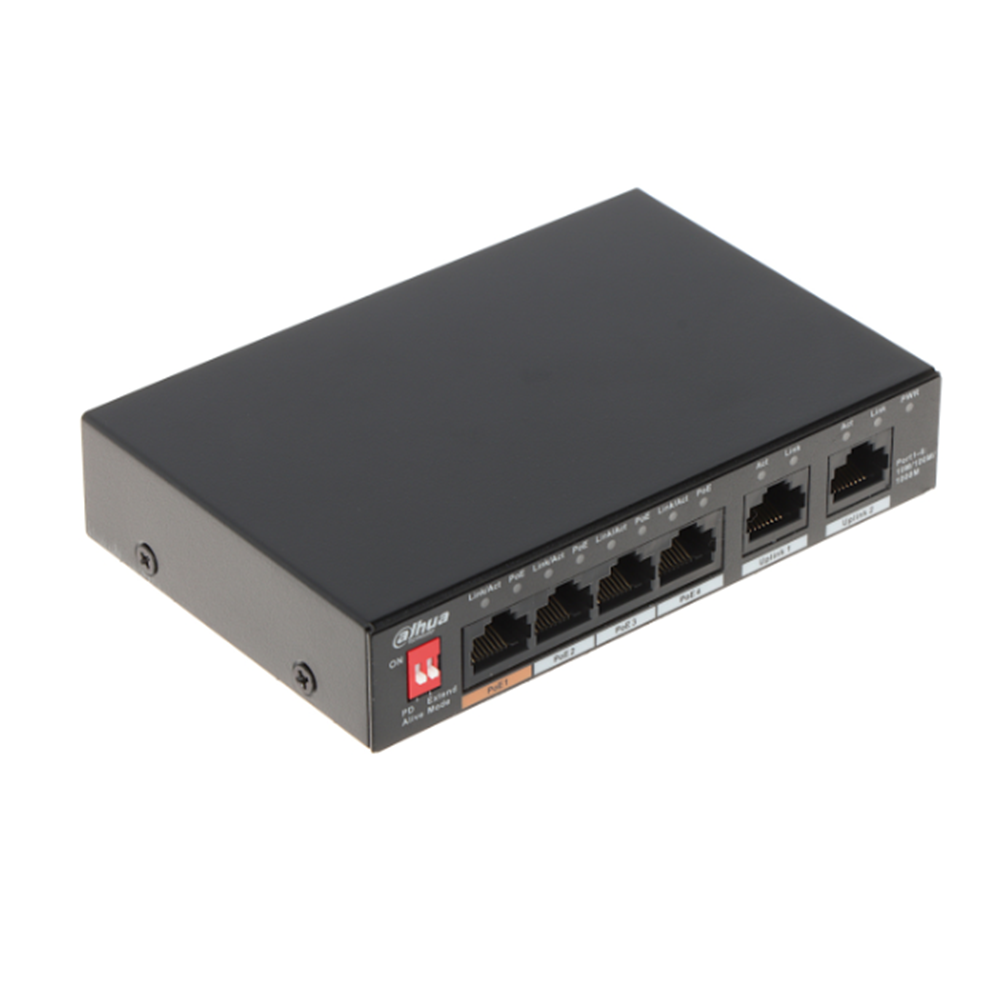 DAHUA PFS3006-4ET-60 4FE POE PORT (60W), 2FE UPLİNK SWİTCH