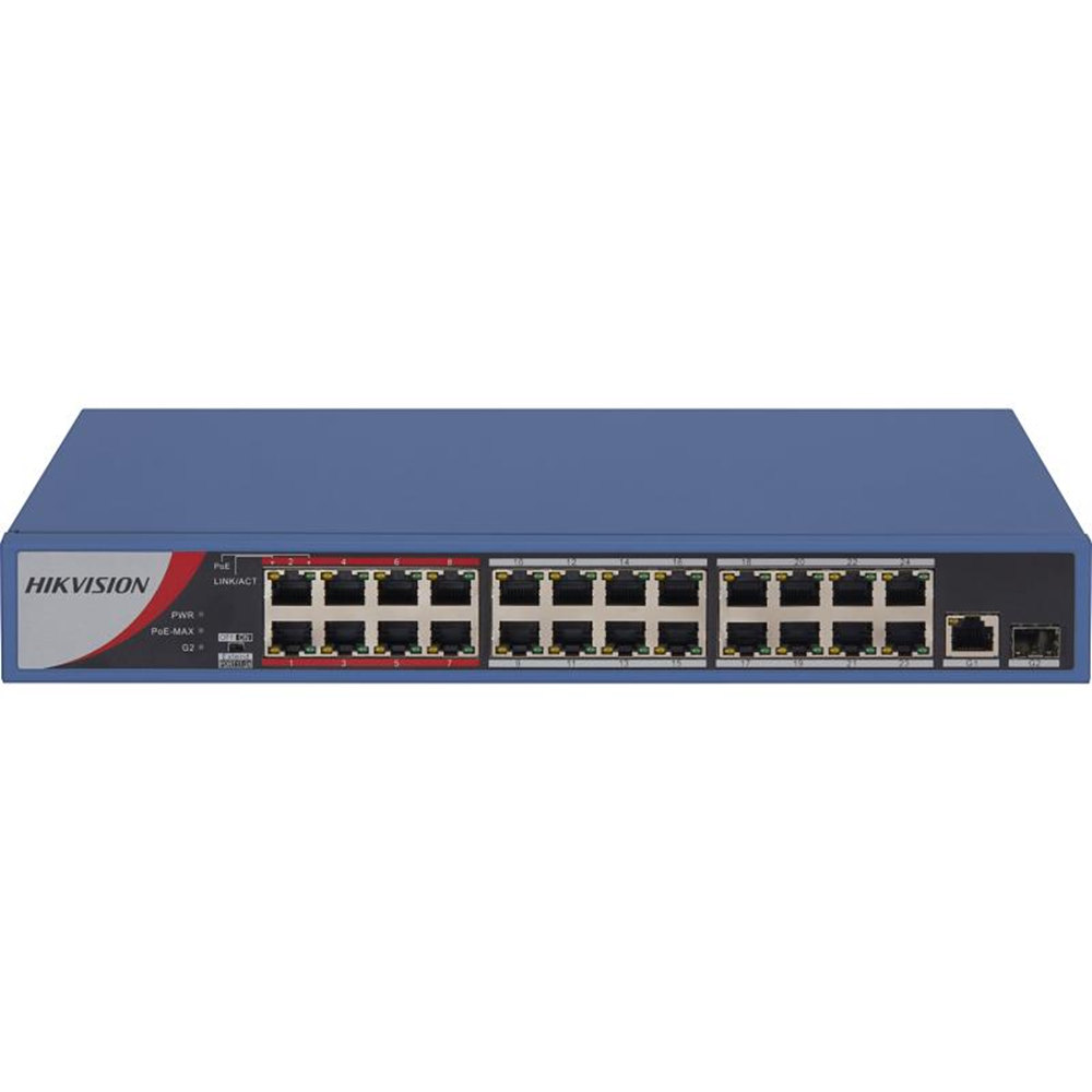 HIKVISION DS-3E0326P-E/M(B) 24 PORT 10/100 POE + 1 100/1000 MBPS +1 SFP SWİTCH (24P1G1S)