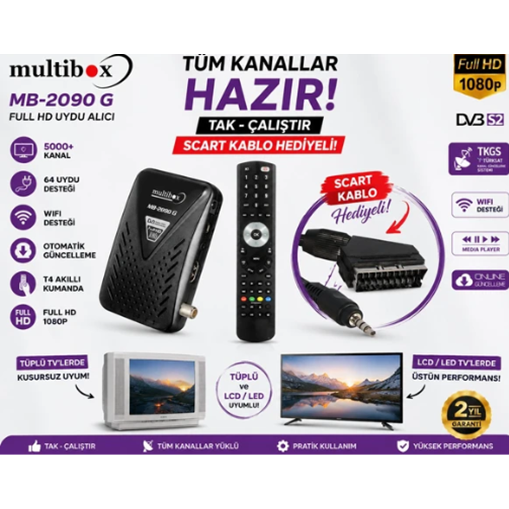 MULTİBOX MB-2090G USB UYDU ALICISI