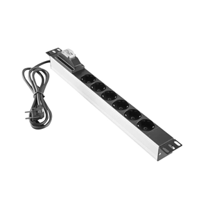 AGER PDU 1U 6LI GRUP PRİZ RACK KABİN TİPİ AA-PRZ01U19-6S-AL-SG-6XDIN49440 SOKETLI SCHUKO GRUP PRIZ 19 INCH 1U ALUMINYUM PROFIL GÖVDELI 1X16A SIGORTA KORUMALI 4000 WATT 250V AC 3X1.5 MM2 1.5M KABLOLU DIN 49441 FIŞLI CE ONAYLI