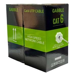GABBLE CAT6 İÇ ORTAM KABLO 305mt OD 0.50mm GRİ (GAB-CK305)