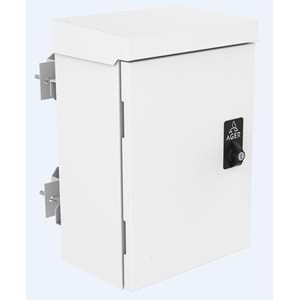 AGER (W:300 H:400 D:200) MM MOBESE+1LI FAN MONTAJINA UYUMLU+ON KAPAK TEK NOKTADAN KELEBEK KILITLI+ALT KISIMDA 2 ADET PG29 RAKOR +ARKA MONTAJ PANELI+150LIK KELEPCE+150LIK OTOMAT RAYI (B2-OUTDOOR 7035)