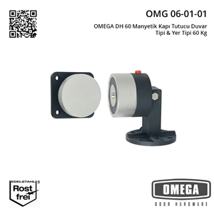 OMEGA Manyetik Kapı TutucuDuvar Tipi & Yer Tipi 60 Kg