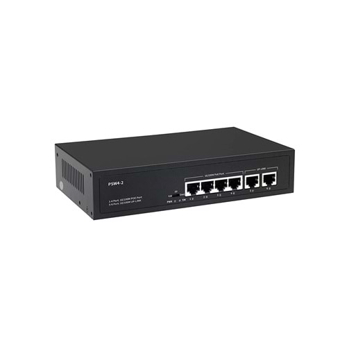 S-GUARD 4P2U 4 Port 10/100M(PoE)+2 Port Uplink 65W PoE SWITCH