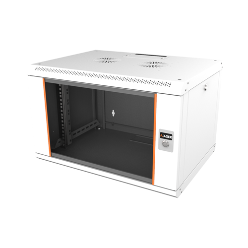 AGER 9U 600X600 MONTAJLI AGENA BASE SERISI DUVAR TIPI KABINET (ON CITALI CAM KAPAK/A ARKA SABİT YAN KAPAKLAR KİLİTSİZ- B1 BEYAZ)