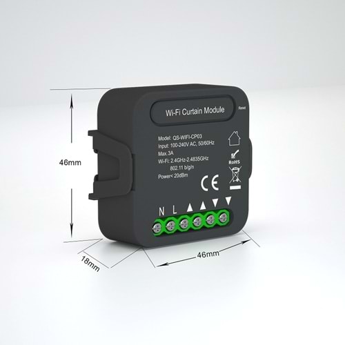 FONRI Wİ-Fİ PERDE PANJUR MODÜLÜ ANAHTAR ARKASI ( TEK BAŞINA KULLANILABİLİR)