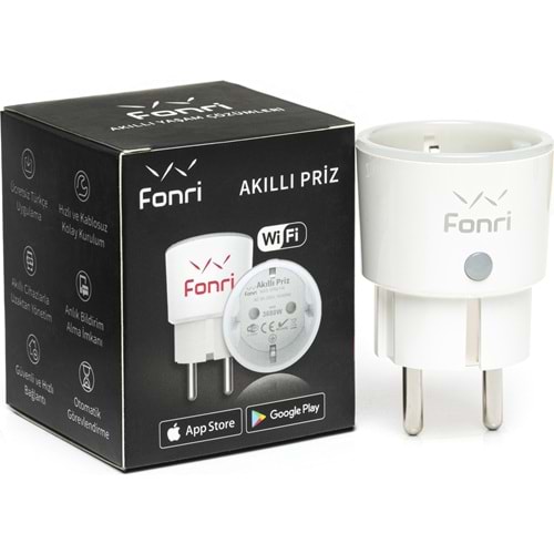 FONRI Wİ-Fİ AKILLI PRİZ 16A 3680W NAS-WR01W ( TEK BAŞINA KULLANILABİLİR)
