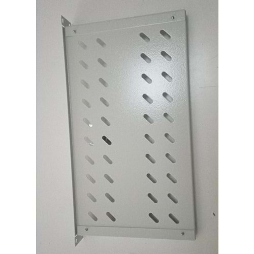 AGER D:250MM SABİT KISA MODEM RAF (B1 BEYAZ 7035)19 INCH 1U 2 NOKTADAN BAGLANTILI