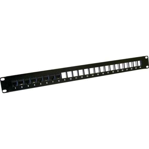 HCS PATCH PANEL SLIDING BLACK 1U 24 PORT CAT6 BOŞ