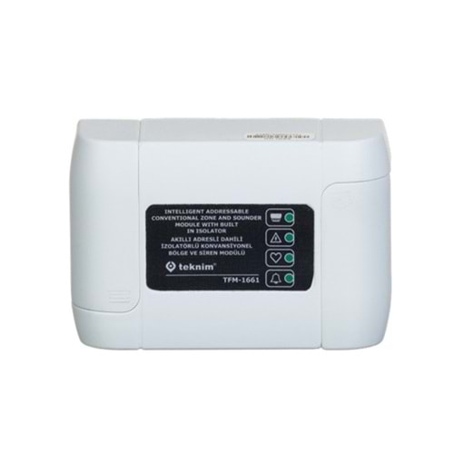 TEKNİM TFM-1661 AKILLI ADRESLİ DAHİLİ İZOLATÖRLÜ KONVANSİYONEL BÖLGE VE SİREN MODÜLÜ