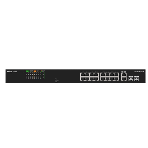 RUIJIE REYEE RG-ES118FGS-LP 18 PORTLU, 10/100 FAST ETHERNET, SWİTCH, 2 GİGABİT COMBO, 16 PORT POE+ (120W)