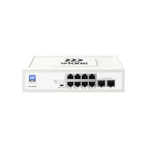 Wİ-TEK WIKING WK-PS210 8 PORT MEGABİT + 2 PORT MEGABİT UPLİNK POE SWİTCH 8P2U