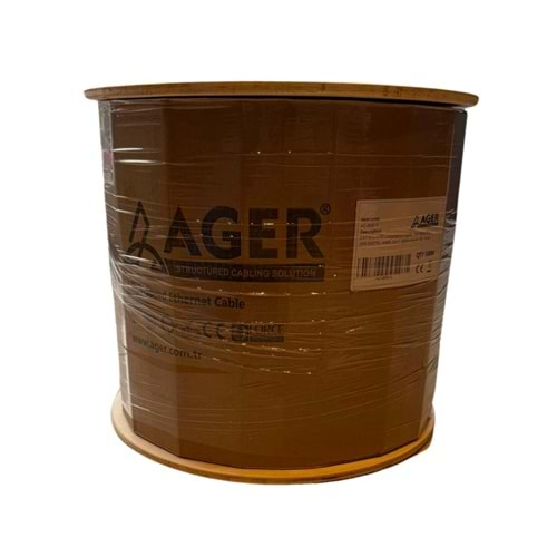 AGER AC-600-5-OR CAT6 U-UTP HALOJEN FREE CAT6 KABLO 500Mt (TURUNCU)