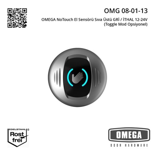 OMEGA NoTouch El Sensörü Sıva Üstü GRİ