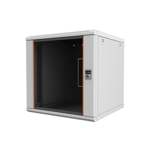 AGER 9U 600X600 AB09U6060B1 MONTAJLI AGENA BASE SERİSİ DUVAR TİPİ KABİNET + 19INCH SABİT RAFLI (ON CITALI CAM KAPAK ARKA SABİT YAN KAPAKLAR KİLİTSİZ-B1 BEYAZ)