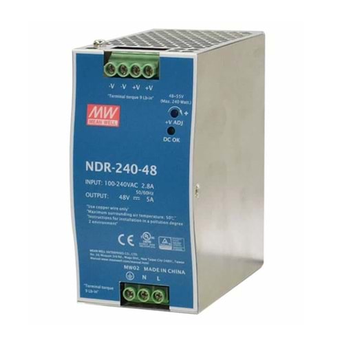 MEAN WELL SA-NDR-240-48 ENDUSTRIYEL 240W AC/DC GUC KAYNAGI