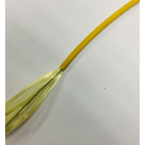 1 CORE, DÇ : 2.4MM, 200N, G657A .2 YANMAYA DİRENÇLİ, ALEV GECİKTİRİCİLİ, LSZH SARI DROP KABLO (metre)