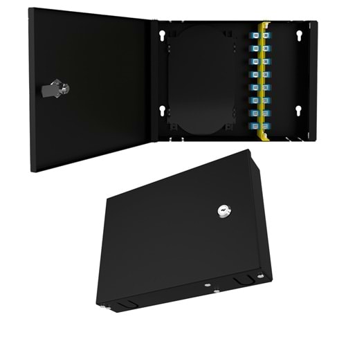 AGER AG-PB08PSCS-F-B1-8 PORT DUVAR TIPI SC SIMPLEX FIBER PATCH BOX F TIP + FİBEROPTİK KASET (RAL 7035 BEYAZ)