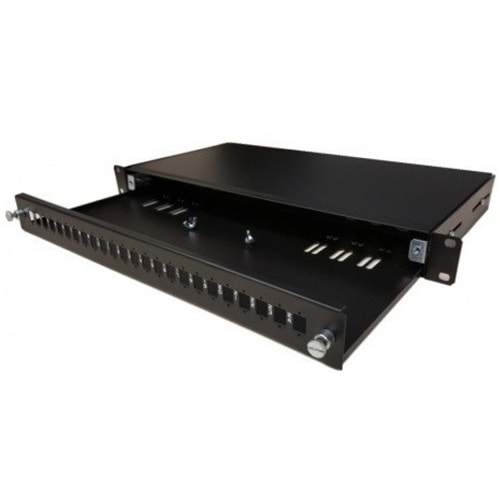 AGER AG-FO01U24SCS-A-S1-01U FİBER PATCH PANEL 19 INCH 24 PORT SC SİMPLEX TEKLİ (S1 SİYAH)