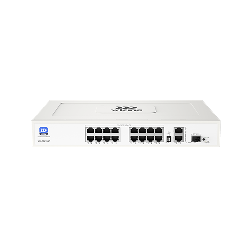 Wİ-TEK WIKING WK-PS219GF 16FE PoE + 2GE Uplink + 1GE SFP Port 190W PoE Switch 16P2U1S