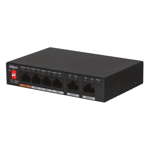 DAHUA PFS3006-4ET-60 4FE POE PORT (60W), 2FE UPLİNK SWİTCH