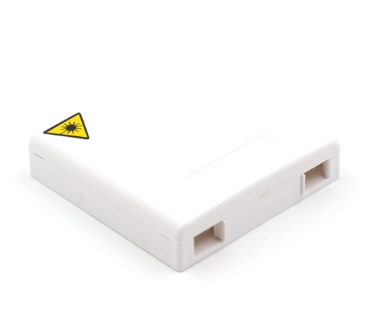 WALL OUTLET FIBER BOX-4, 2 PORT-2 FIBER CAPACITY, EMPTY
