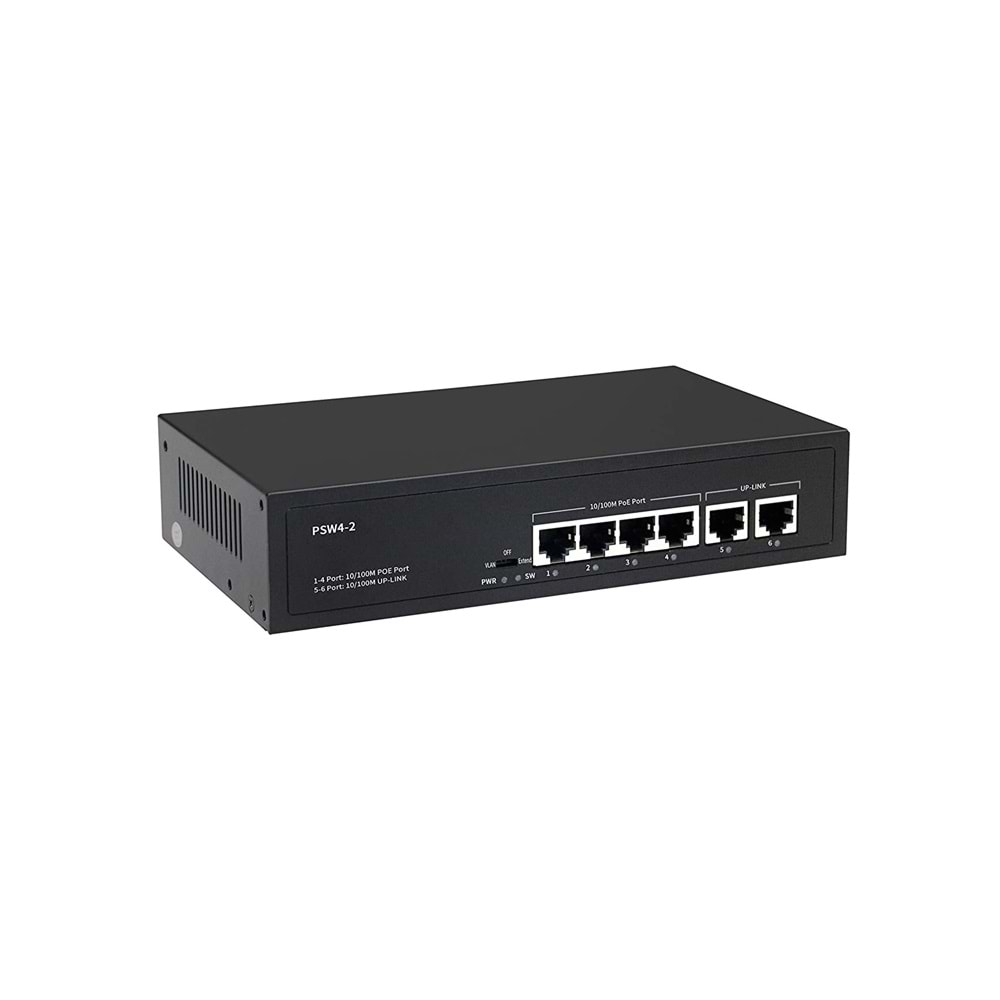 S-GUARD 4P2U 4 Port 10/100M(PoE)+2 Port Uplink 65W PoE SWITCH