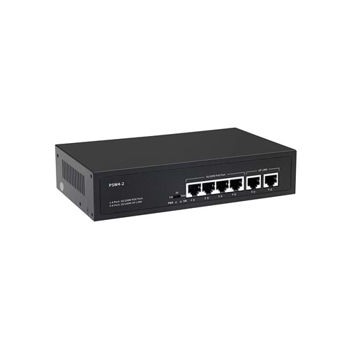 S-GUARD 4P2U 4 Port 10/100M(PoE)+2 Port Uplink 65W PoE SWITCH