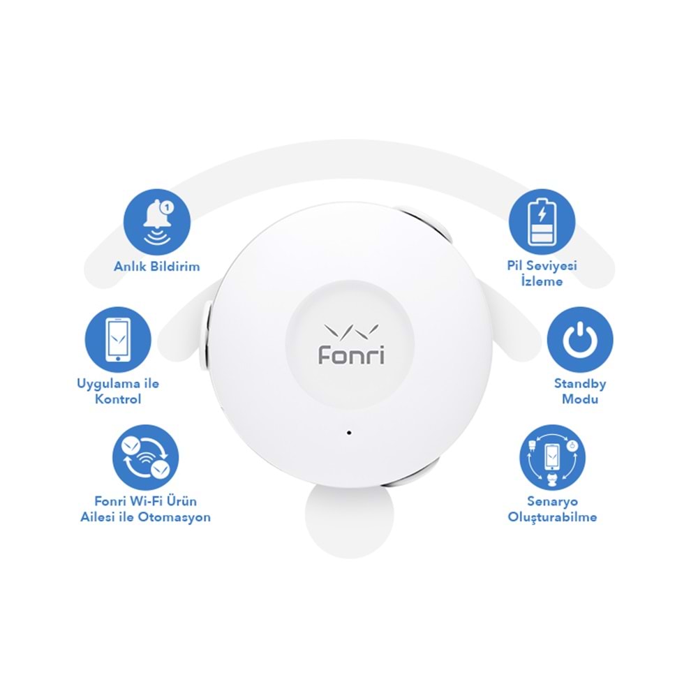 FONRI Wİ-Fİ AKILLI SU BASKINI SENSÖRÜ NAS-WS02W ( TEK BAŞINA KULLANILABİLİR)