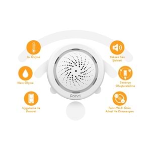 FONRI Wİ-Fİ AKILLI İÇ ORTAM SİREN NAS-AB02W0 ( TEK BAŞINA KULLANILABİLİR)