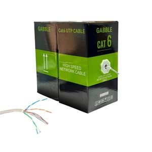 GABBLE CAT6 İÇ ORTAM KABLO 305mt OD 0.50mm GRİ (GAB-CK305)