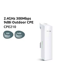 TP-LINK CPE210 2.4GHZ 300MBPS 9DBI DIŞ ORTAM NETWORK AKTARICI