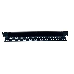 AGER 19 INCH L ŞEKLİNDE FIRÇALI KABLO TAYRAPLAMA DELİKLİ KABLO ORGANİZER (SİYAH 9005)