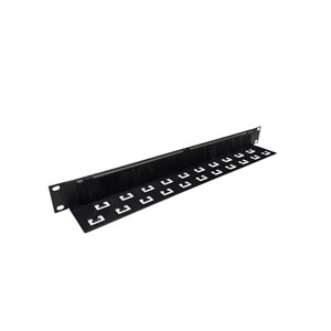 AGER 19 INCH L ŞEKLİNDE FIRÇALI KABLO TAYRAPLAMA DELİKLİ KABLO ORGANİZER (SİYAH 9005)