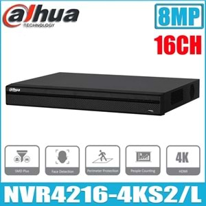 DAHUA NVR4216-4KS2/L 16 KANAL 4K H265+ NVR CİHAZI