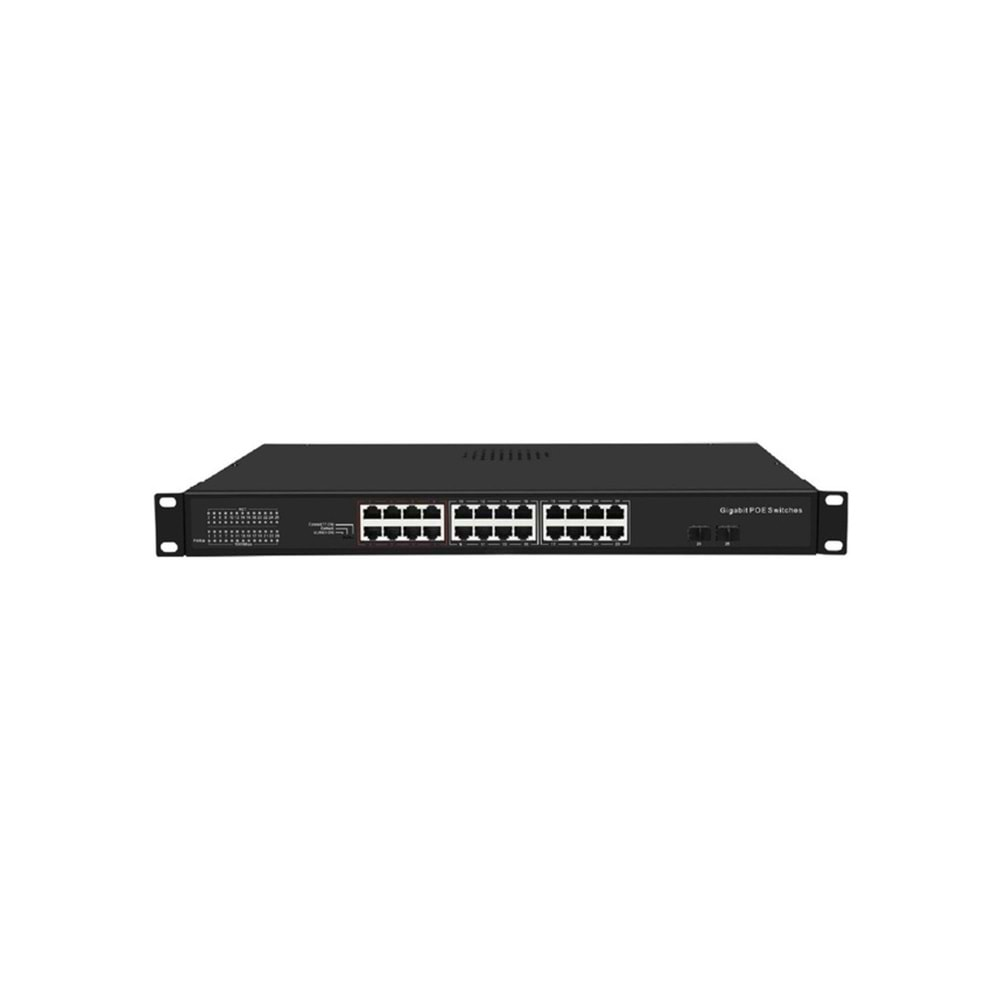 S-GUARD 24GP2U2S-300 24 Port Gigabit(PoE)+2 Port Gigabit Uplink+2 Port SFP 300W PoE SWITCH