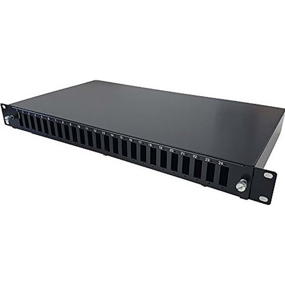 PATCH PANEL SLIDING BLACK 1U 24 PORT LC DX RACK TY