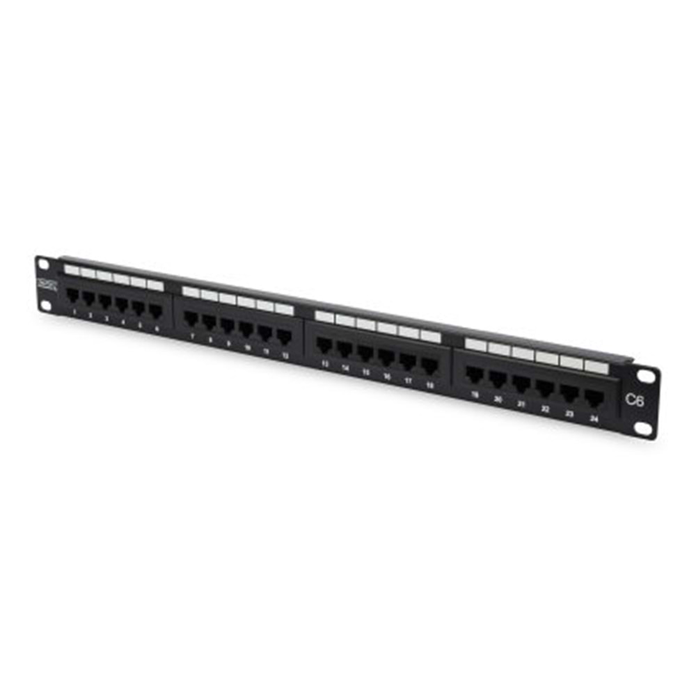 DIGITUS DN-91624U-CR 24 PORT CAT6 DOLU 1U ZIRHSIZ PATCH PANEL