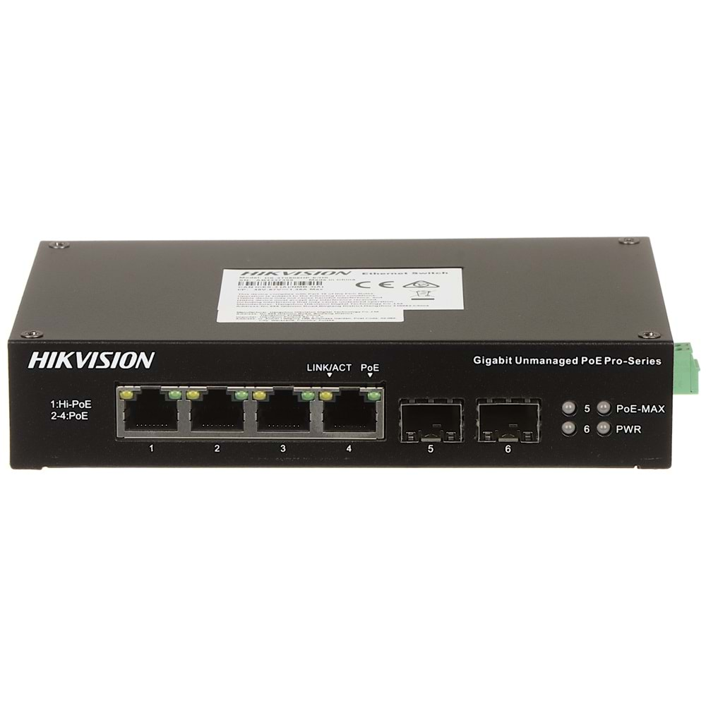 HIKVISION DS-3T0506HP-E/HS 4 PORT GIGABIT PoE SWITCH