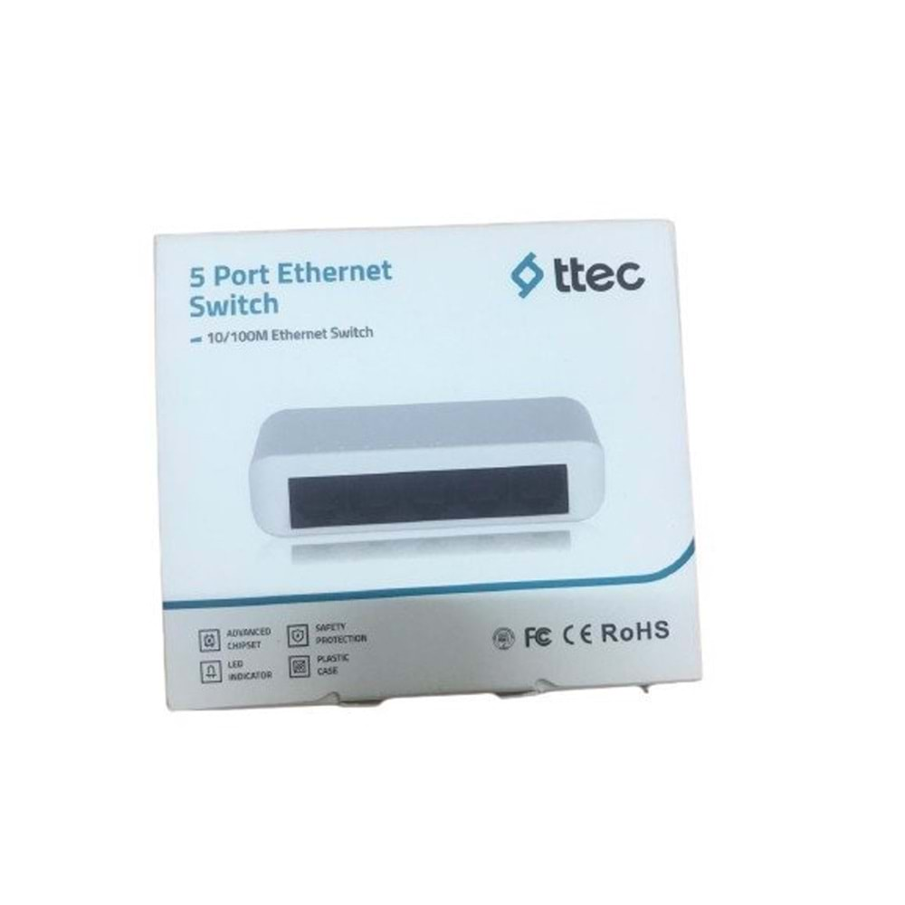 TTEC 05100SW 5 PORTLU, 10/100 FAST ETHERNET,PLASTİK KASA (TSS)