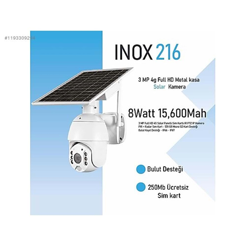 INOX-216 4G SOLAR PANELLİ PTZ KAMERA