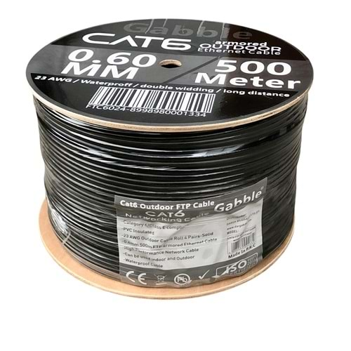 GABBLE FTP 23AWG 500M DIŞ ORTAM CAT6 SİYAH - 0.60mm