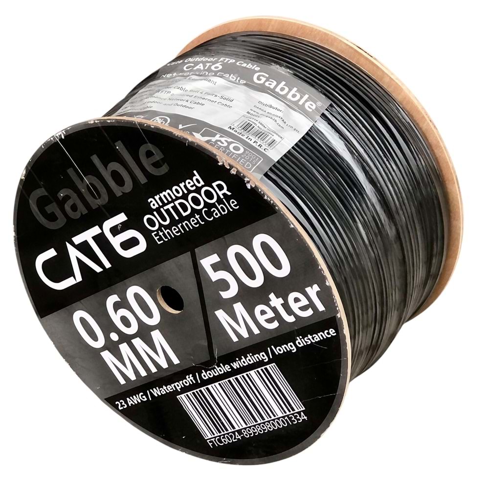 GABBLE FTP 23AWG 500M DIŞ ORTAM CAT6 SİYAH - 0.60mm